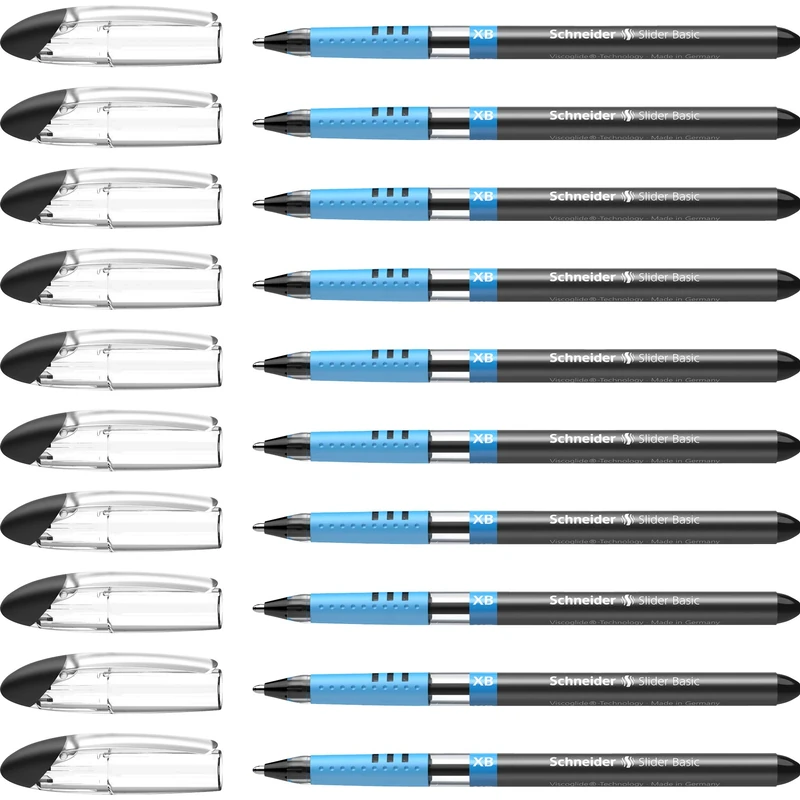 Schneider Slider Basic XB Ballpoint Pen, Black (Pack of 10)