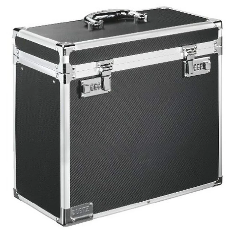 Leitz Lockable Personal Mobile Filing Case, Foolscap, 15 File Capacity, Black/Chrome, 67170195