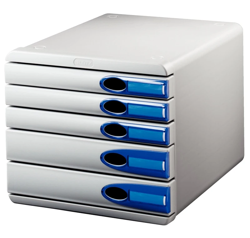 Leitz 5207 Allura 5 Drawer Cabinet - Crystal Blue