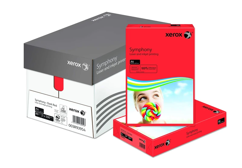 xerox A4 160 GSM Symphony Printer Paper Box - Dark Red