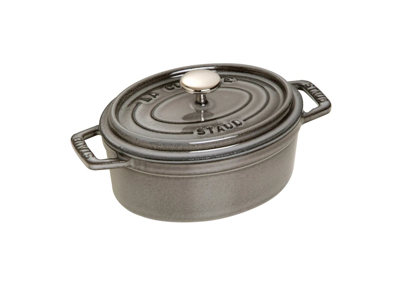 Staub 1101518 Oval Cocotte Pot, 15 cm, Graphite Grey