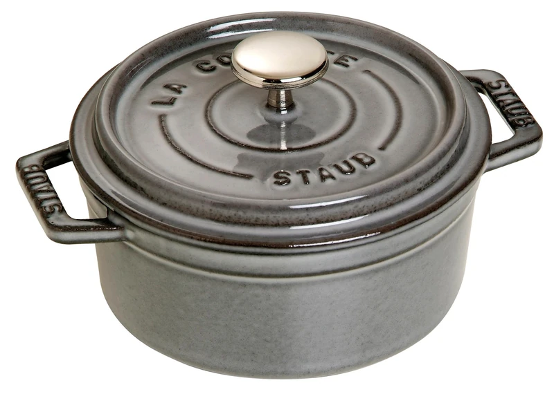 Staub Cast Iron Mini Cocotte, Round 12 cm, 0.25 L, Graphite Grey