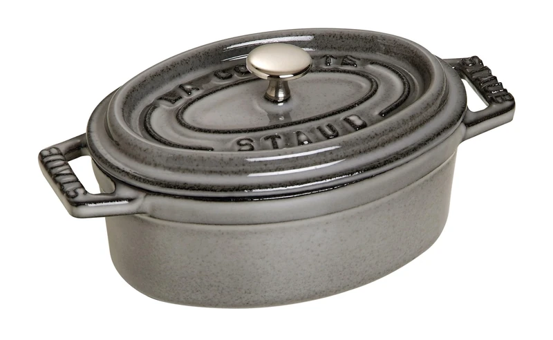 STAUB Cast Iron Oval Mini Cocotte 11 cm Graphite Grey