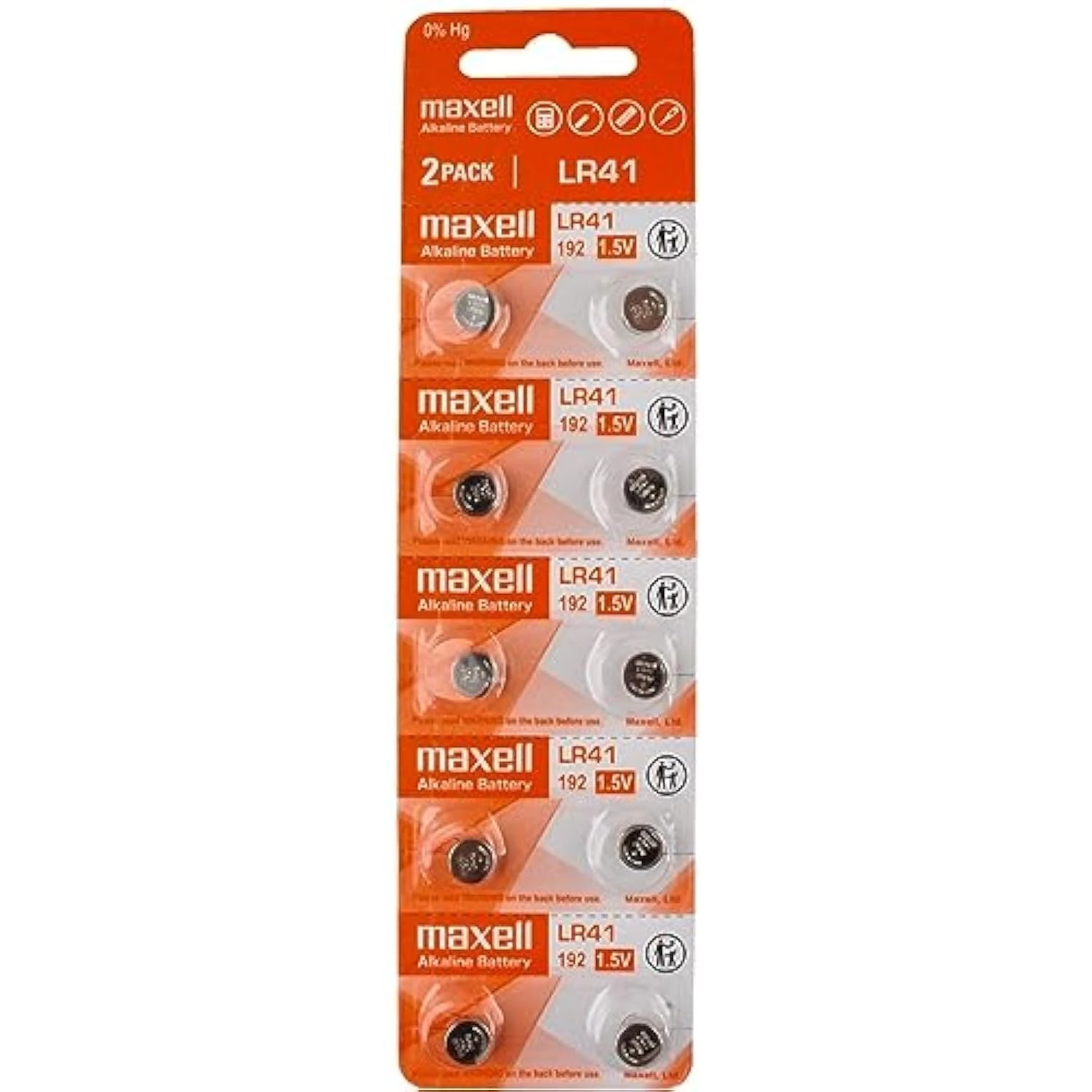 Genuine Maxell LR41 AG3 192 Alkaline 1.5v Battery (Pack of 10)