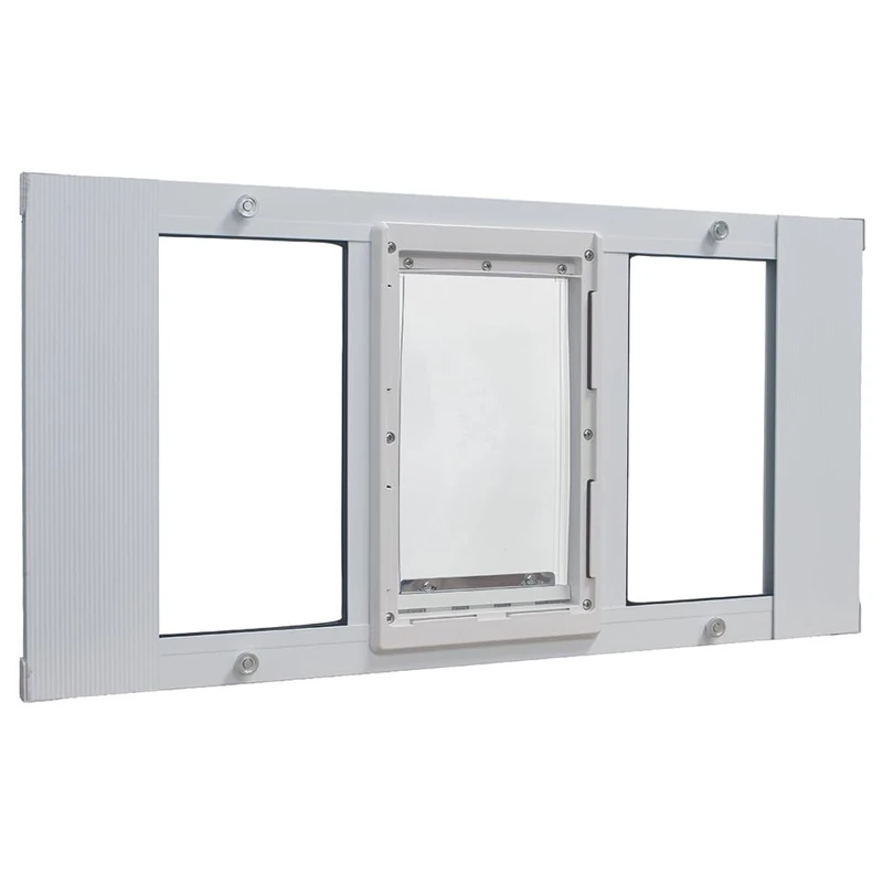 Ideal Pet Products Aluminum Sash Window Pet Door, Adjustable to Fit Window Widths from 33" to 38", Medium 7” x 11-1/4” Flap Size