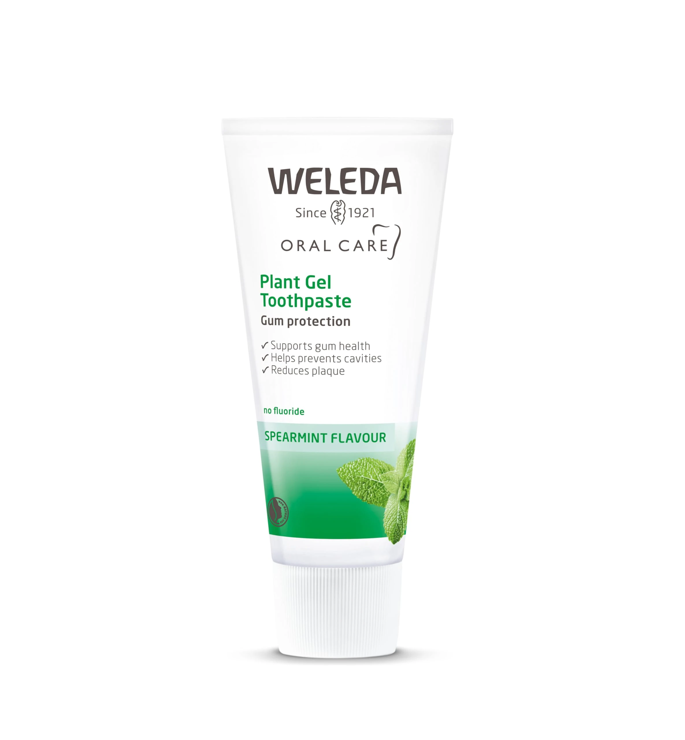 Weleda Plant Gel Toothpaste, Fluoride Free, Sensitive Teeth, Antibacterial, SLS Free, Certified Natural, Organic, Vegan, Mint Flavour, 75ml
