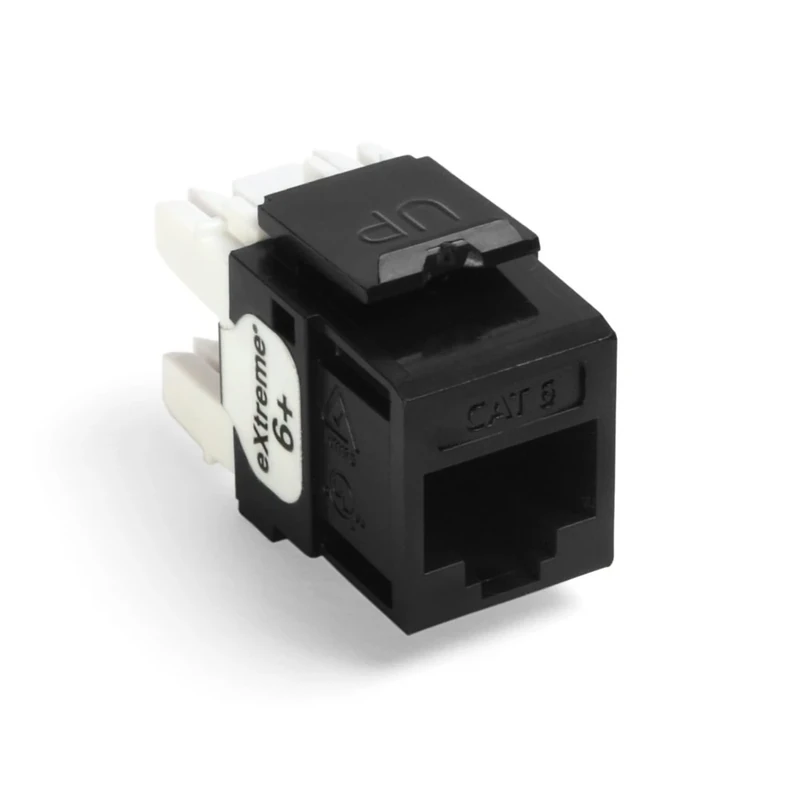 Leviton 61110-BE6 Extreme 6+ QuickPort Connector, CAT 6, Black, 25-Pack