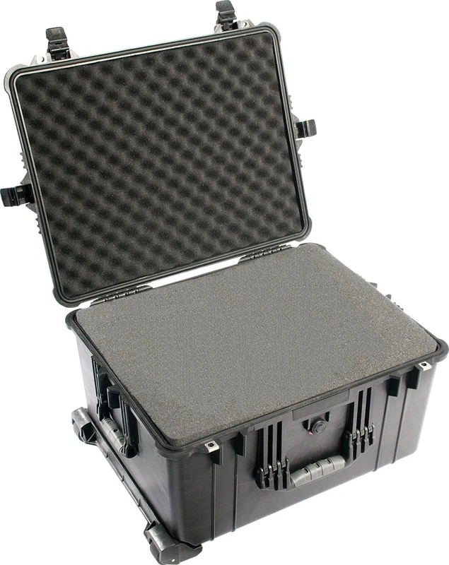 PELI 1620 Professional Camera Case, IP67 Watertight and Dustproof, 115L Capacity, Made in Germany, With Customisable Foam Inlay, Black