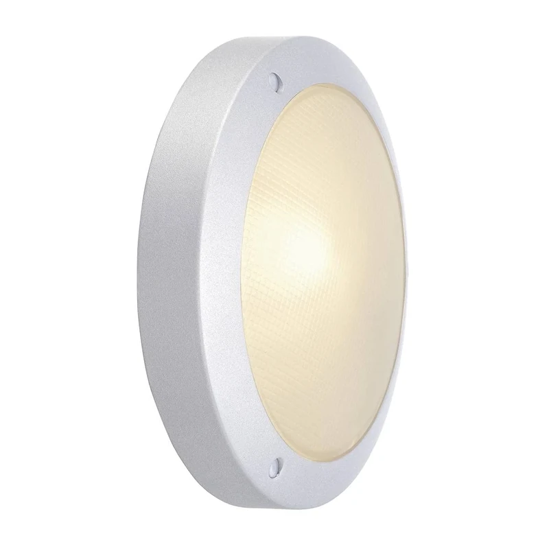 SLV Surface-Mounted Wall and Ceiling Light Bulan/Illumination for Walls, Paths, entrances, LED Outdoor spot, Surface-Mounted Outdoor Light, Garden lamp, Ceiling spot / E14 IP44 60W Grey