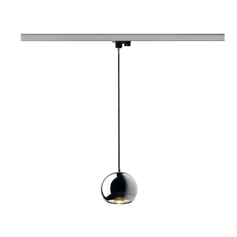 SLV Light Eye Pendant luminaire, Chrome, GU10, max. 75W, incl. 3P-Adapter, Steel, Silver - Image 1
