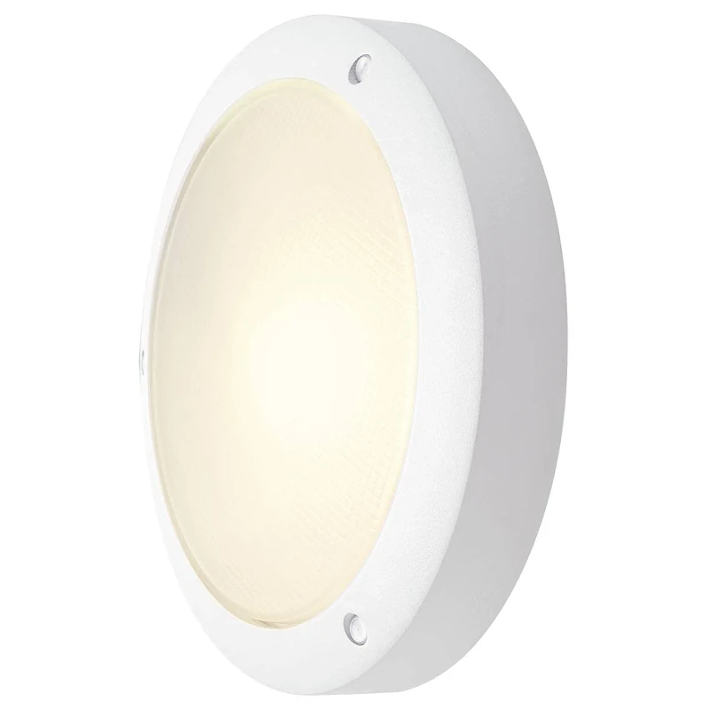SLV Surface-Mounted Wall and Ceiling Light Bulan/Illumination for Walls, Paths, entrances, LED Outdoor spot, Surface-Mounted Outdoor Light, Garden lamp, Ceiling spot / E14 IP44 60W White
