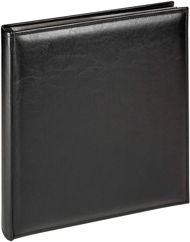 walther Design Photo Album Black 28 x 30,5 cm Imitation Leather with Stitching all Around, Deluxe FA-386-B - Image 1