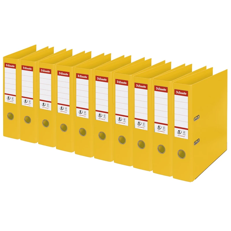 Esselte No.1 VIVIDA A4 Plastic Lever Arch File 75mm Yellow Pack of 10