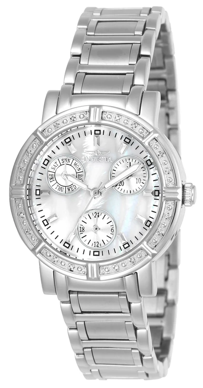 Invicta Wildflower 4718 Women's Watch - Waterproof - Analogue - Quartz Movement - stainless steel with white dial - 33mm - With 16 diamonds - Image 1