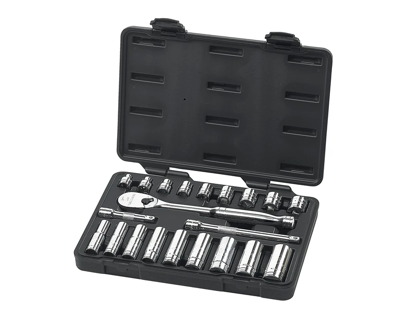 GearWrench 21 Pc. 3/8" Drive 6 & 12 Pt. Standard & Deep Mechanics Tool Set, SAE - 80557