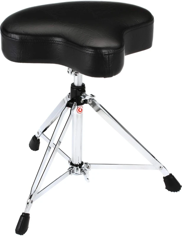 GIBRALTAR Drum Stool, Drum Stool 6000 Series Moto Seat, 6608 (Diameter: 39cm, Vinyl Seat, Super Lock, Tripod Position, 'Super Foot' Rubber Feet, stability, comfortable)