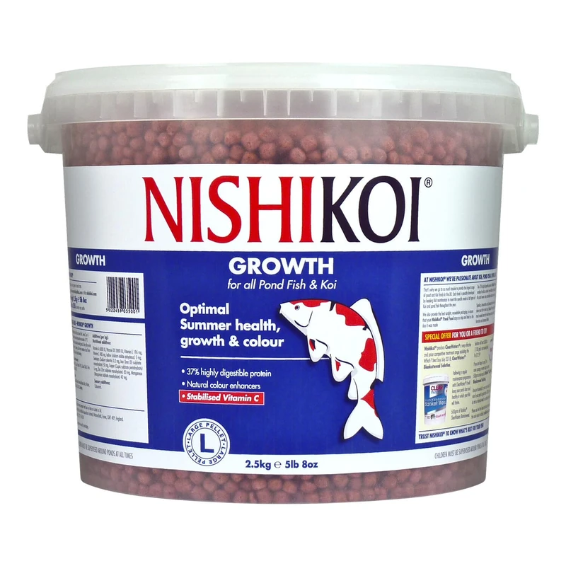 Nishikoi Growth Complete Food for Koi and Pond Fish - Large Pellets - 2.5kg