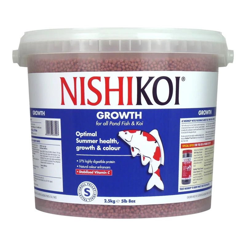 Nishikoi Growth Complete Food for Koi and Pond Fish - Small Pellets - 2.5kg