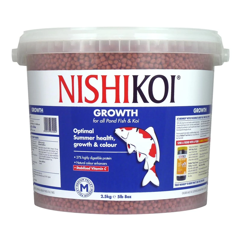Nishikoi Growth Complete Food for Koi and Pond Fish - Medium Pellets - 2.5kg