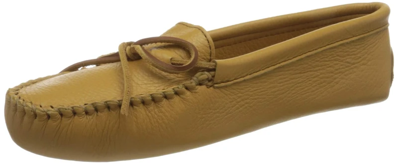Minnetonka Women's Double Deerskin Softsole Mocassins, Beige (Natural), 5 UK