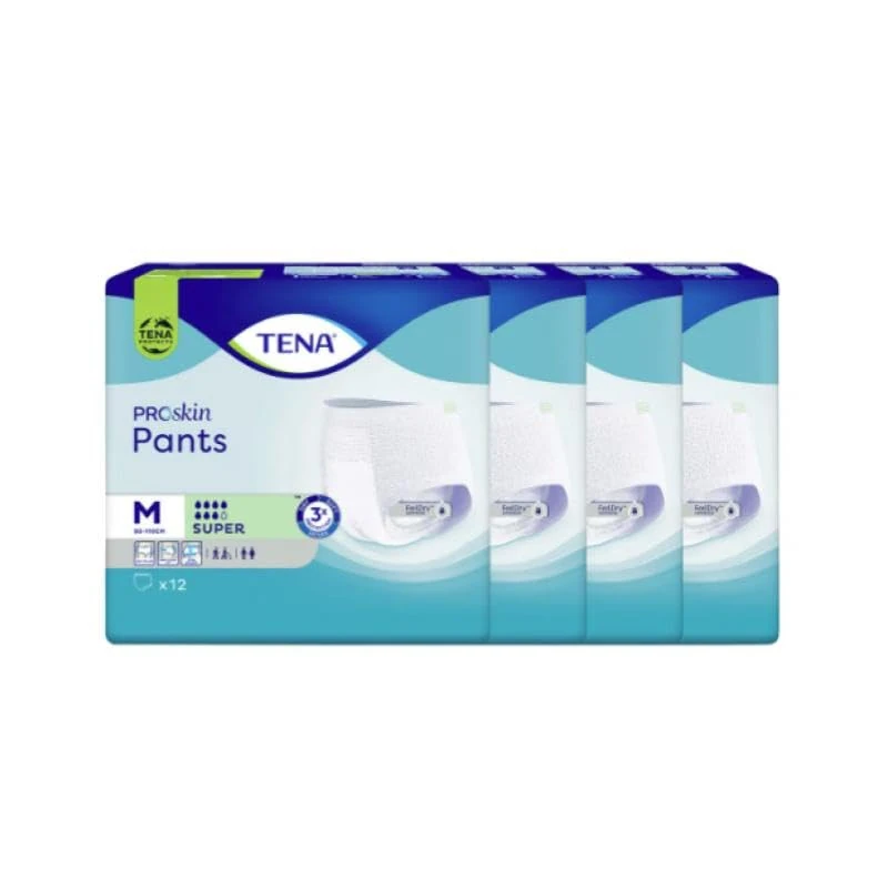 Tena Pants Super Med 12'S - Pack of 4