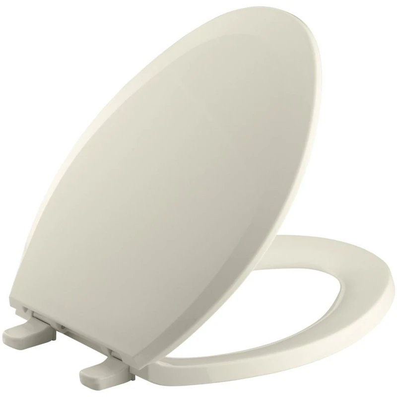 KOHLER K-4652-47 Lustra Elongated Closed-Front Toilet Seat, Almond