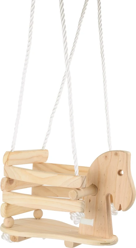 small foot 7190 Baby swing "horse" made of wood, stable and safe due to surrounding guardrail, from 1.5 years old