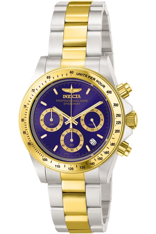 Invicta Speedway 3644 Men's Watch - Waterproof - Analogue - Quartz Movement - stainless steel with blue dial - 39mm