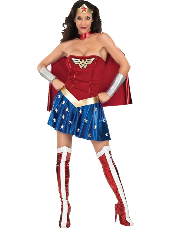 Rubie's Official Ladies Wonder Woman Adult Costume , Red, Small UK 8 - 10