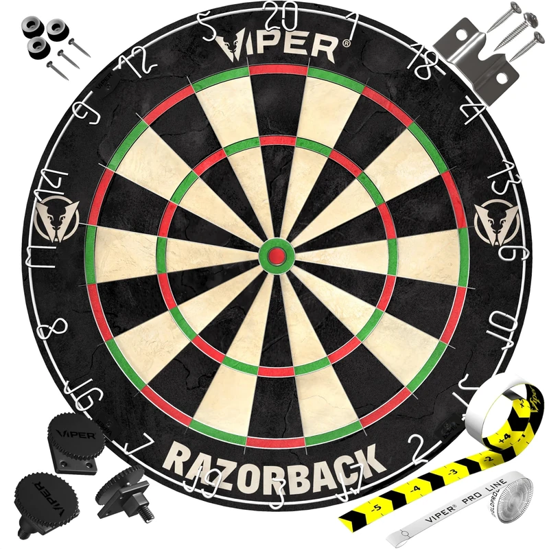 Viper by GLD Products 42-6006 Dartboard with Staple-Free Spider Razorback Sisal/Bristle Steel Tip, Multicolored, One Size