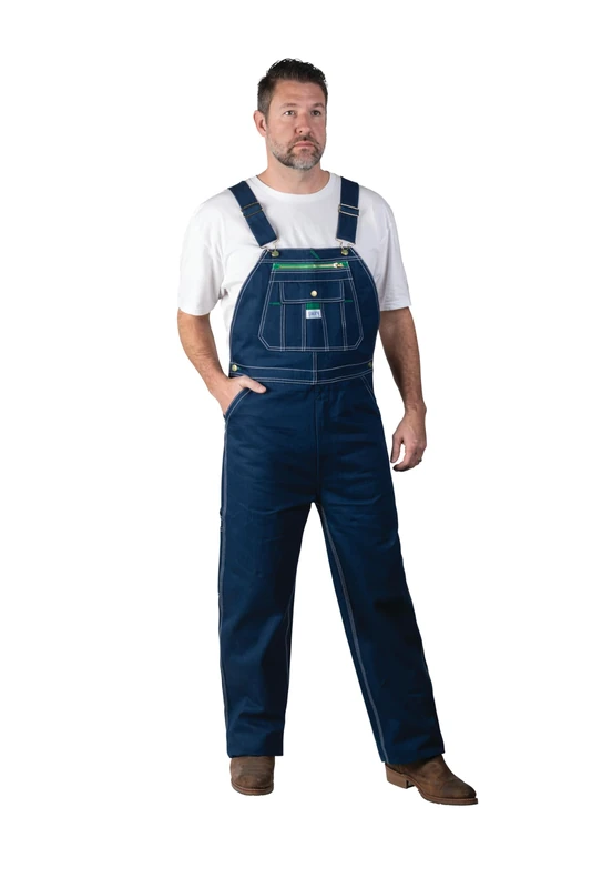 Liberty Walls Men's Rigid Denim Bib Overall - blue - 40W x 32L