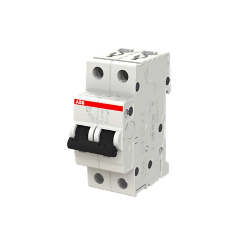 ABB S202-B6 Miniature Circuit Breaker, 2 Pole, Type B, 6/10kA Breaking Capacity, 6 Amp Current (2CDS252001R0065)