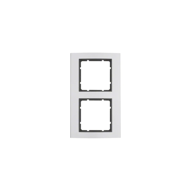 Hager B3 – Frame 2 Elements Vertical Horizontal Aluminium - Image 1