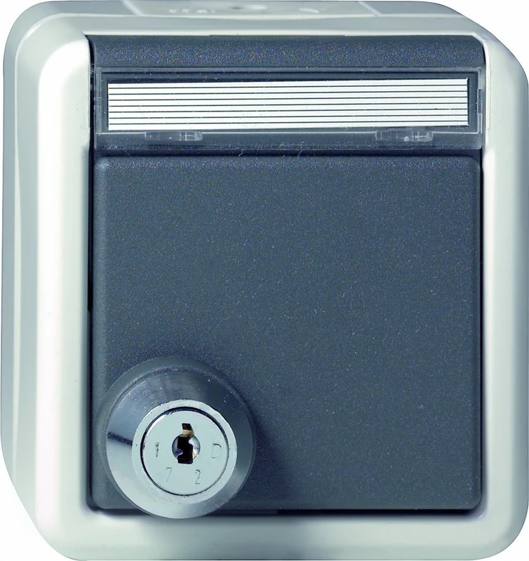 Gira 044730 Schuko Socket Hinged Lid Lock Assorted Water-Protected Surface-Mounted Grey