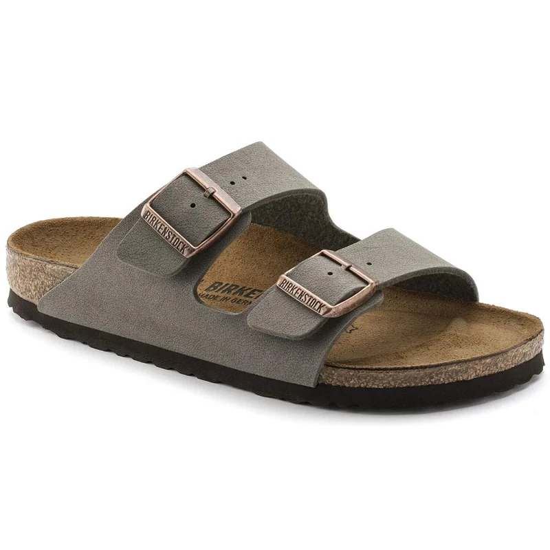 Birkenstock ARIZONA Birko-Flor Nubuck Wide, Unisex Adults' Sandals, Grey (Stone), 3.5 UK (36 EU)
