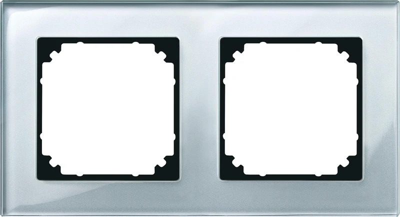Merten 489260 M-Plan Real Glass Frame, 2 Parts, Diamond Silver