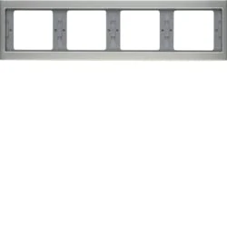 Hager K5 – Frame 4 Elements Horizontal Stainless Steel