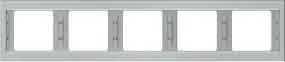 Hager K5 – Frame 5 Elements Horizontal Stainless Steel - Image 1