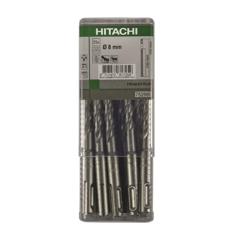 Hitachi 752672 – Multipack 25 2 Bits SDS Plus Masonry Drill Bit 10 x 160 mm 100 m Util