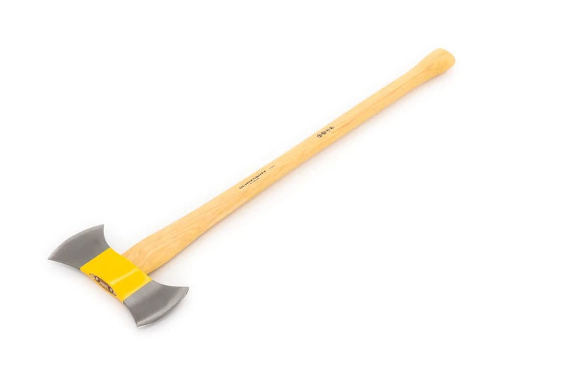 OCHSENKOPF Double ILTIS axe, Hickory handle, Polished edge 135 mm, 900 mm long, Knob handle, OX 16 H-1008 - Image 1