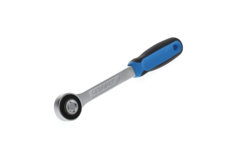 GEDORE Reversible ratchet 1/2 270mm, 12.5 mm drive, 7.5° reverse angle, with push-through square, 2C grip, 271x95x37 mm, 476g, Made in Germany