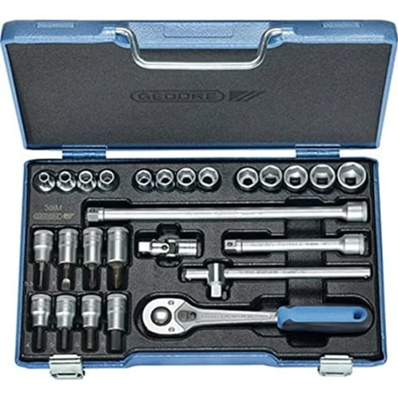 Gedore 30IMU-10 3/8-Inch Tool Set - Blue/Silver (26-Piece)