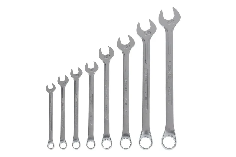 GEDORE 8-pc. Combination spanner set, AF 10-24 mm, Offset, Bi-hex, UD profile, Spanner set, 1 B-08