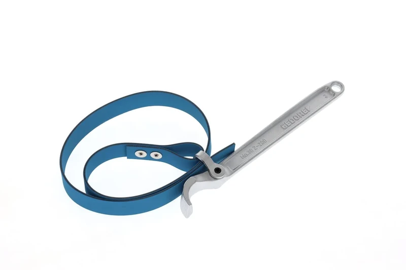 GEDORE Strap wrench, Strap width 25 mm, Extra wide, Ø 200 mm (8"), Non-slip, 285 mm long, Chrome-plated, 36 2-200