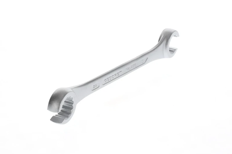 GEDORE Double-ended ring spanner open, AF 22+24 mm, 15° angled, Bi-hex, UD profile, Spanner, 400 22X24