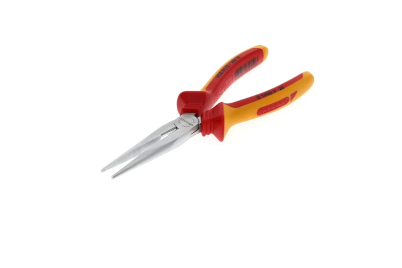 GEDORE VDE Telephone pliers, Electronics, Long nose, Toothed, Straight, Induction-hardened, Length 200 mm, VDE 8132-200 H