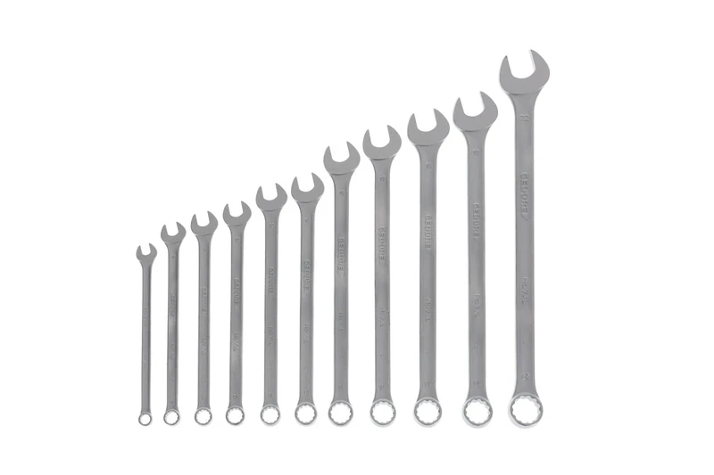 GEDORE 11-pc. Combination spanner set, Long, AF 8-22 mm, Angled, Bi-hex, UD profile, Spanner set, 7 XL-0111