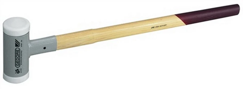 Gedore Non-Rebound Soft Hammer, Diameter 80 mm, Hickory Handle, Interchangeable Polyamide Heads