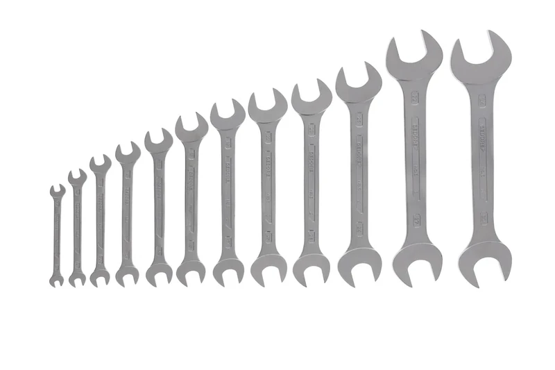 GEDORE Double open-end spanner set, 12-pc. Set, AF 6-34 mm, Metric, Flat, Spanner set, Matt chromed, 6-122 ISO