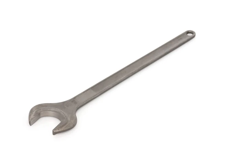 GEDORE Single Open-Ended Spanner 110 mm with Hanging Hole High-Quality Vanadium Steel Anti-Glare Look Steel Grey According to DIN 894